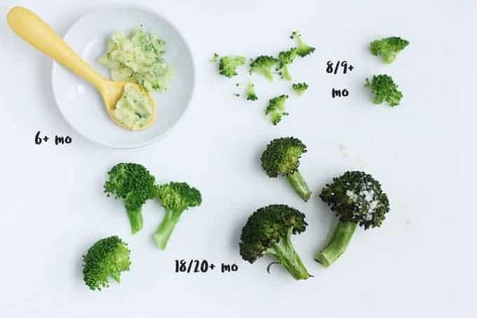 variety of shapes of broccoli on cutting board