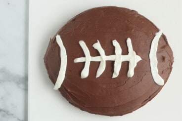 chocolate-football-cake-on-cutting-board