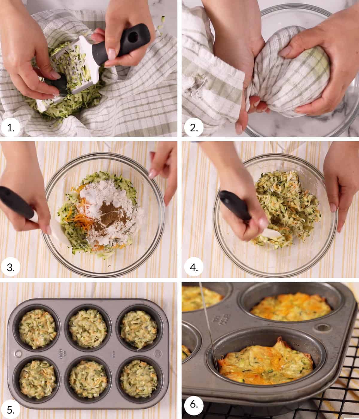 how to make baked zucchini fritters step by step