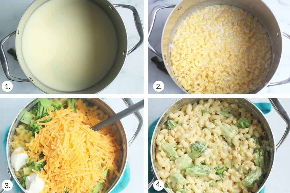 how to make broccoli mac and cheese step by step
