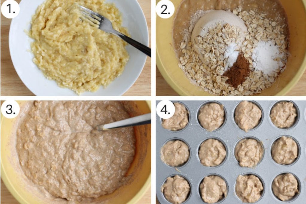how to make sugar free banana muffins step by step