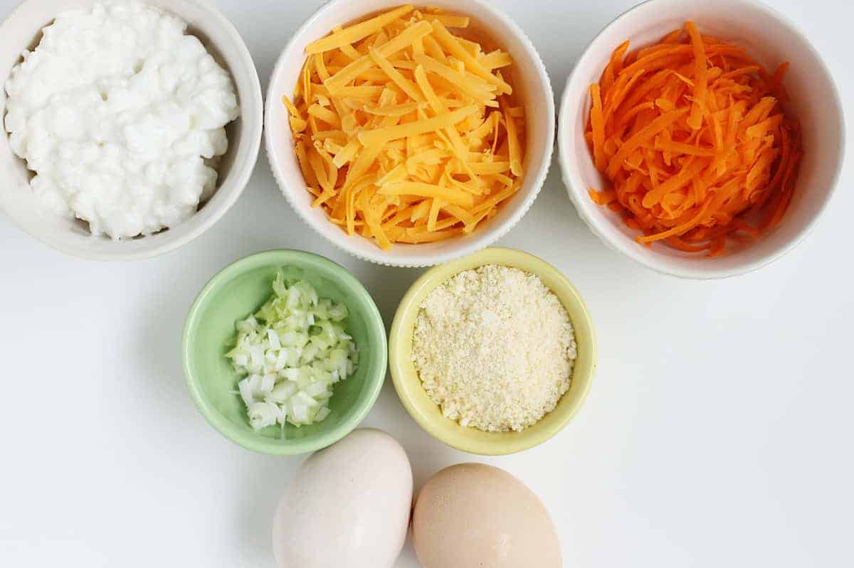 ingredients in egg muffins with vegetables