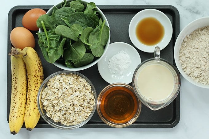 Ingredients in Banana Spinach Muffins