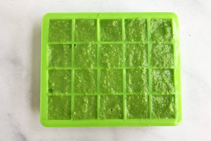 pea-puree-in-ice-cube-tray