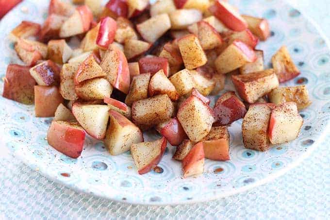 sauteed apples on a plate