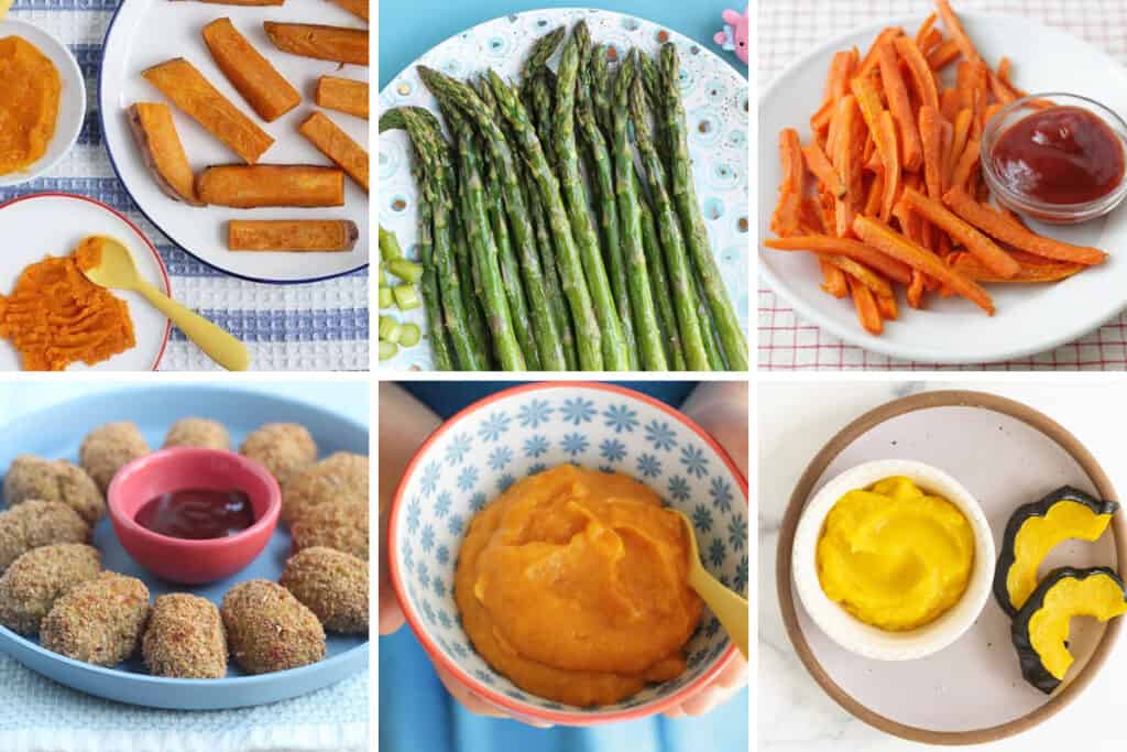 vegetable recipes for kids in grid of 6.